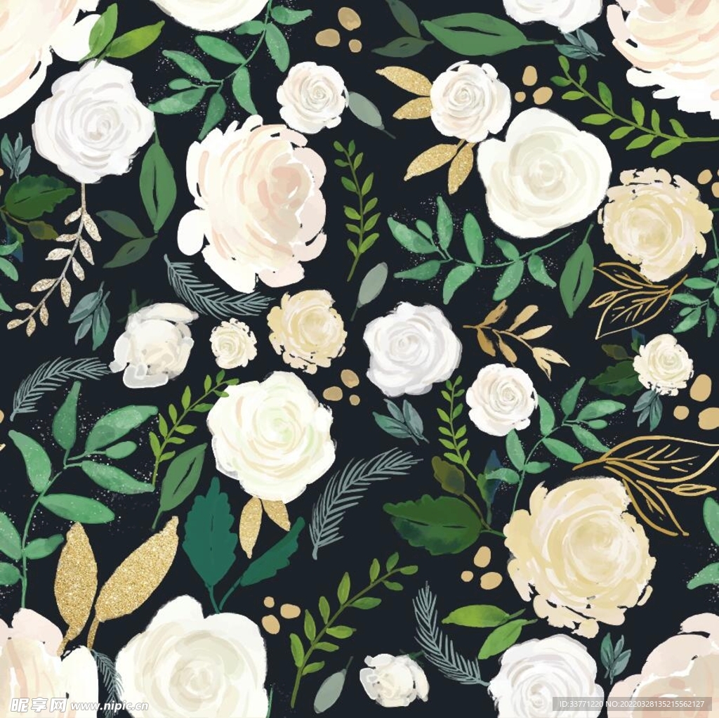 清新白色玫瑰花背景