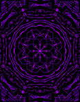 手绘紫色神秘对称纹样图形