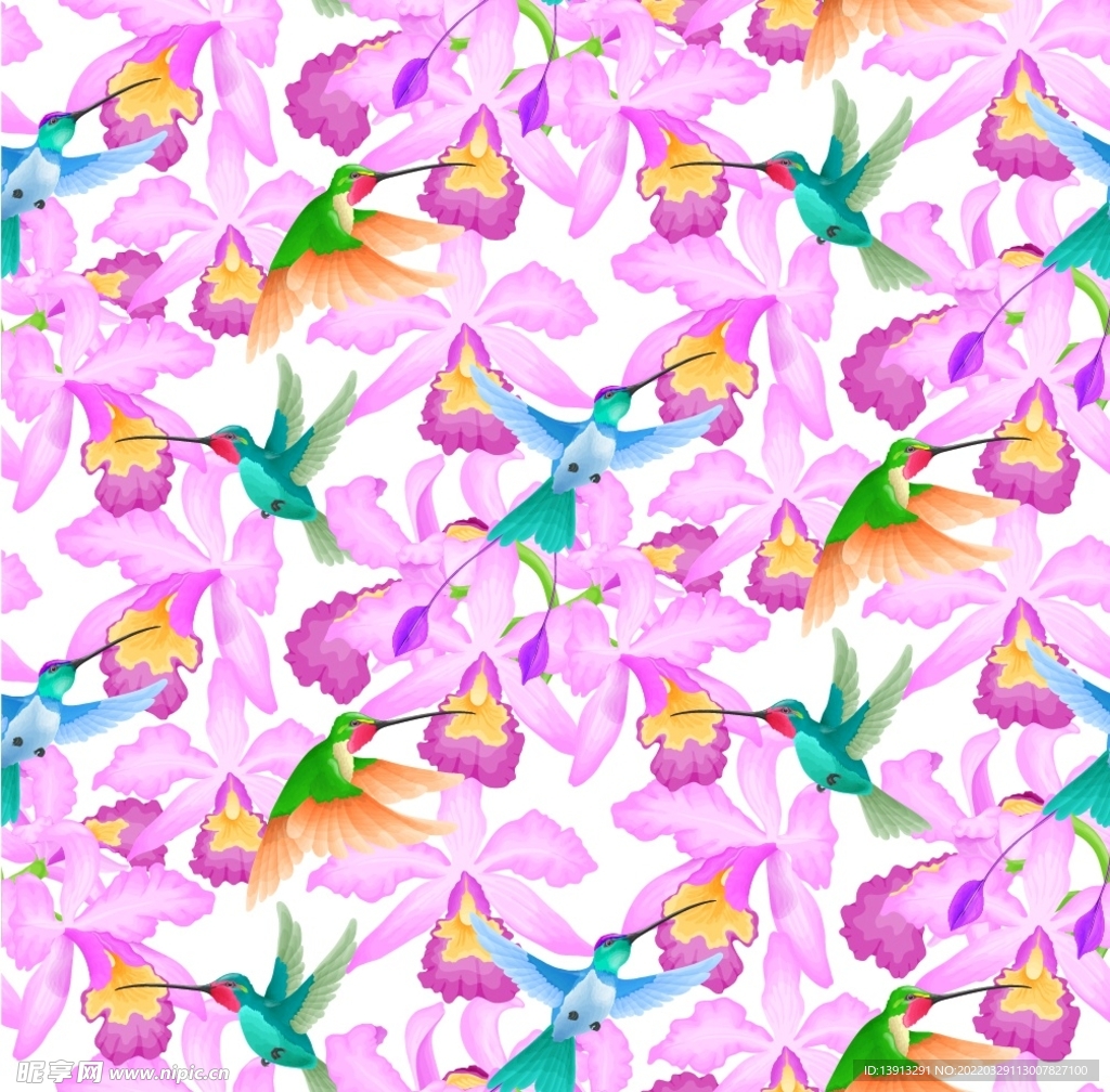花鸟印花