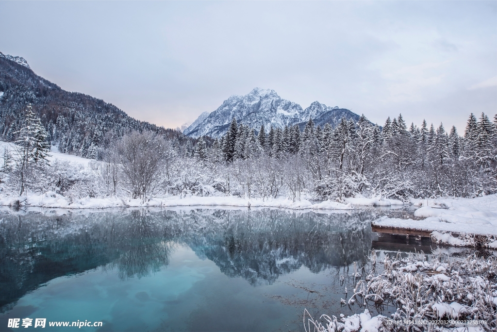 雪中湖泊