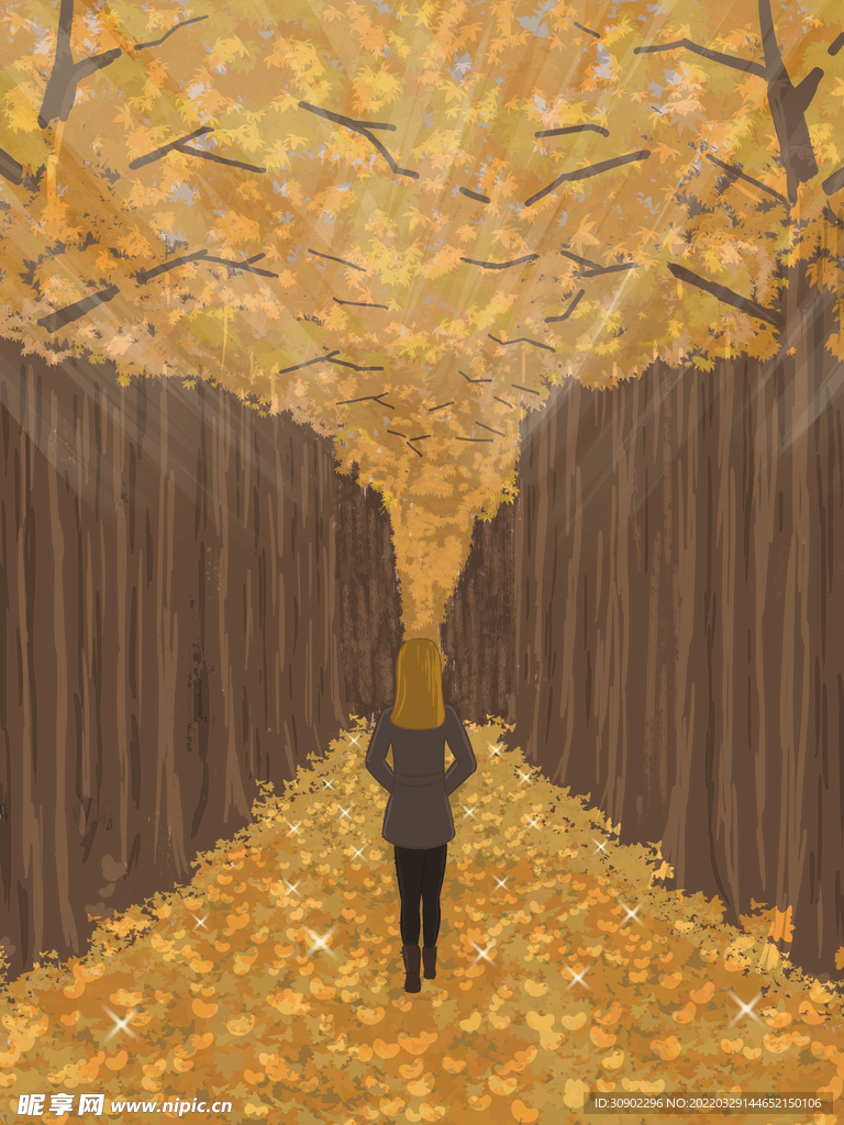 立秋插画