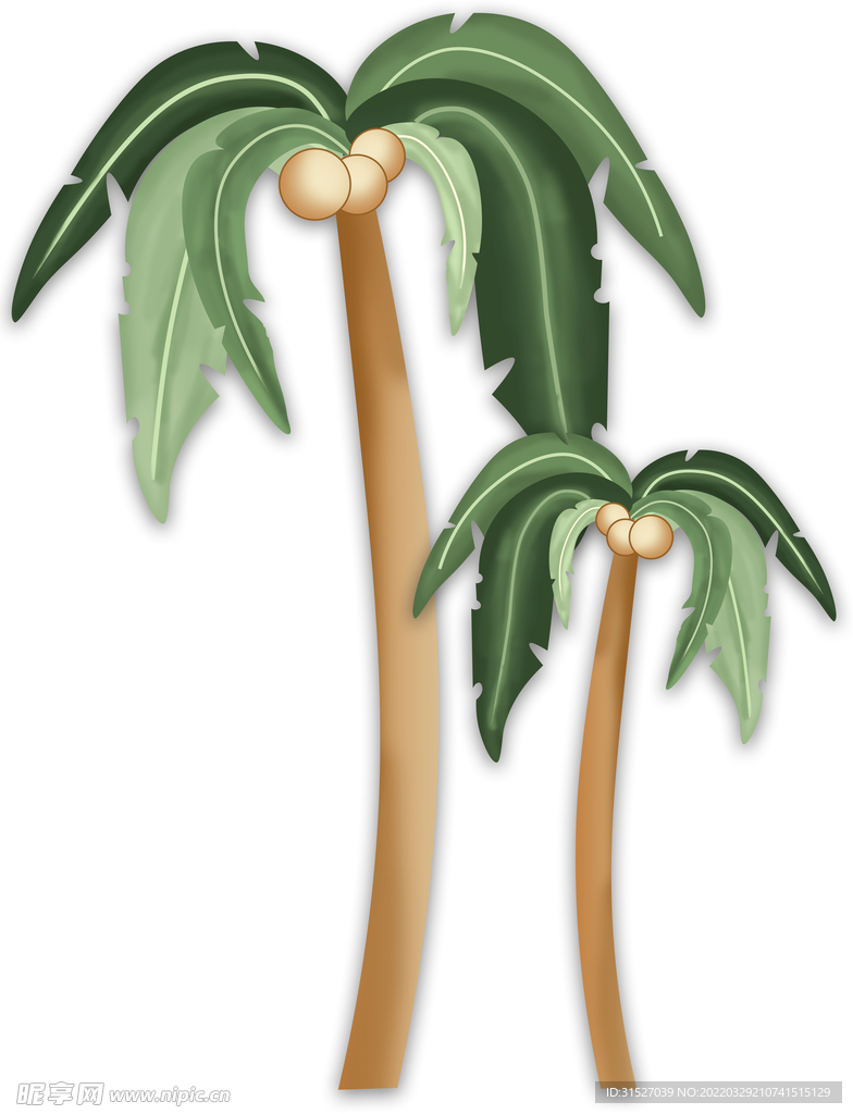 手绘椰树