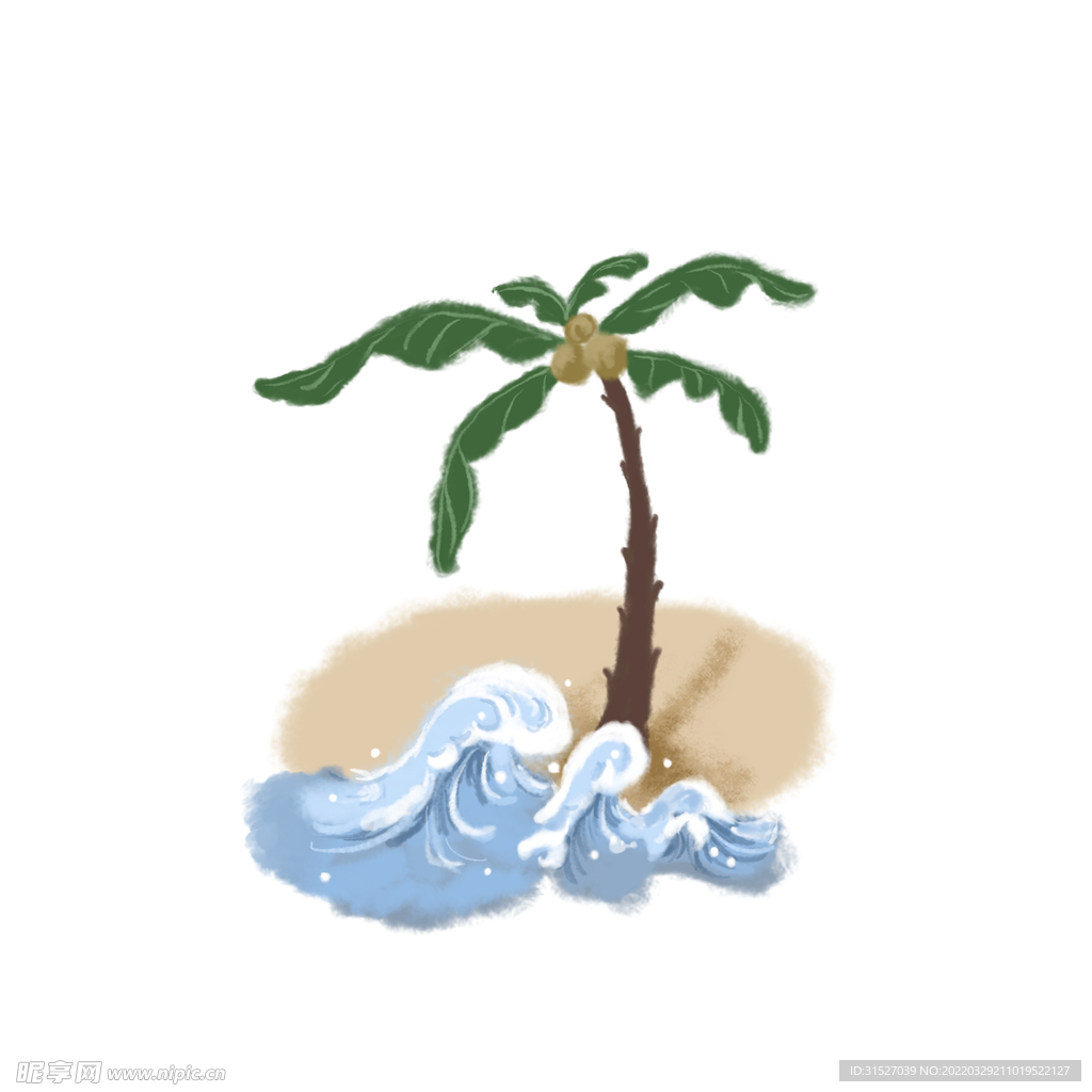 夏日海滩椰树
