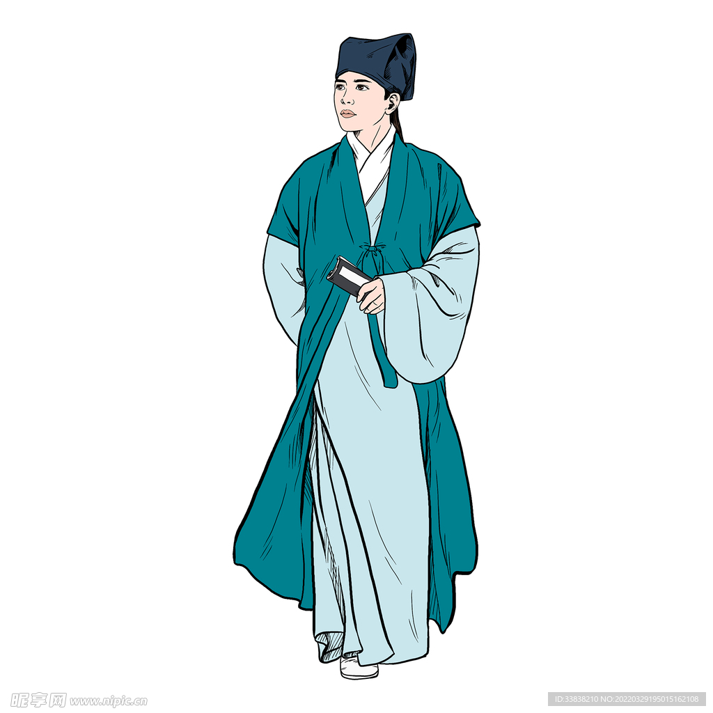 手绘风古代诗人人物
