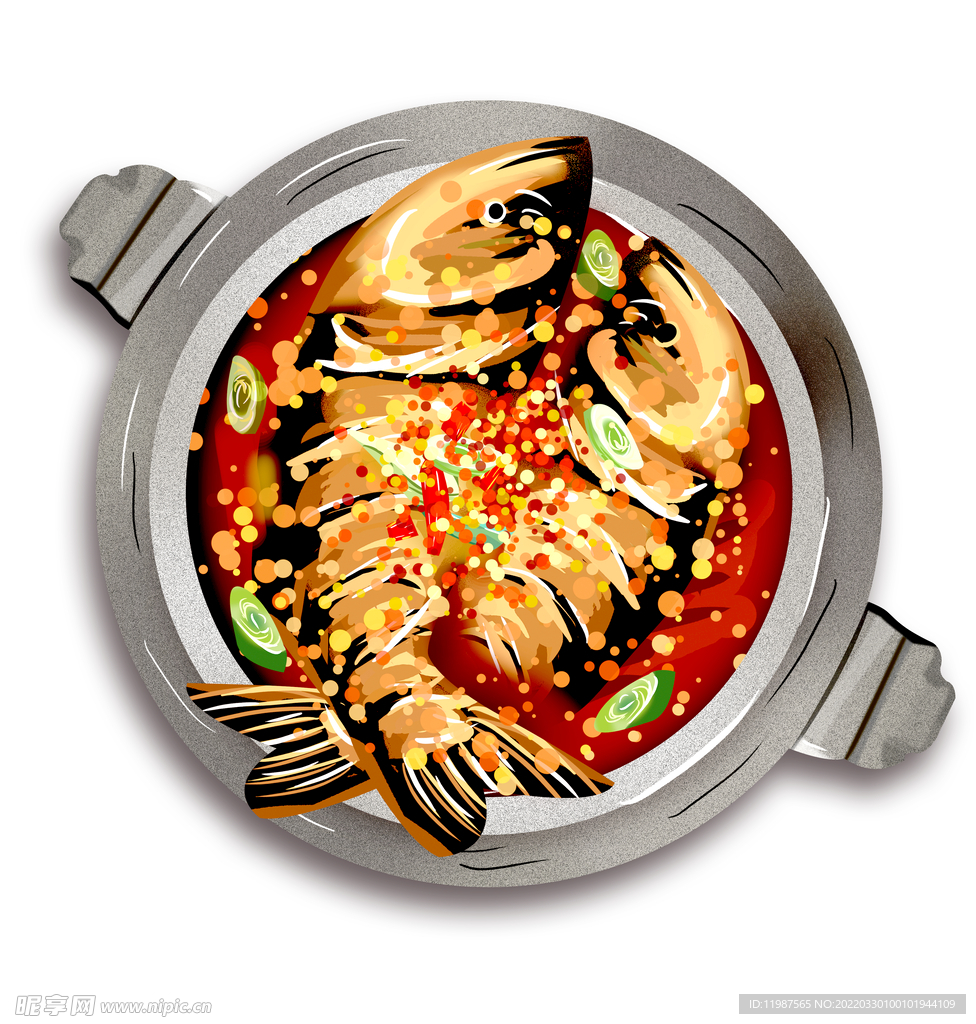 美食铁锅炖炖鱼烤鱼饭菜饭店食物