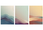 中式波浪线条抽象风景矢量图片