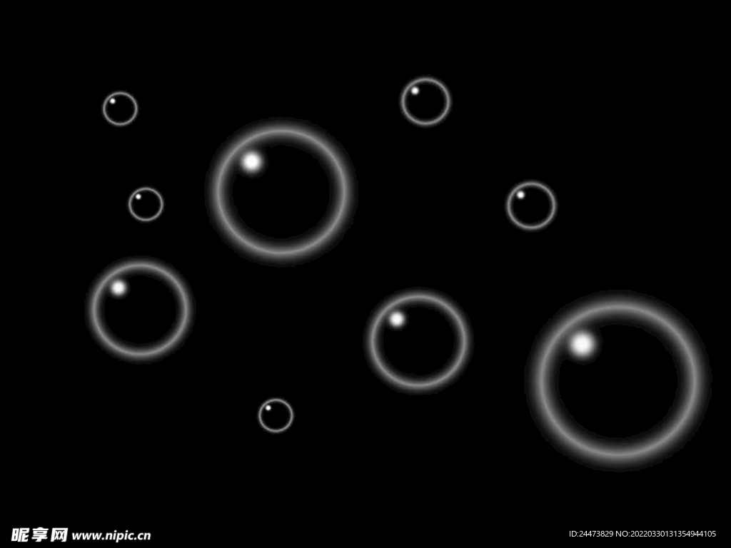 黑色透明气泡素材图片背景