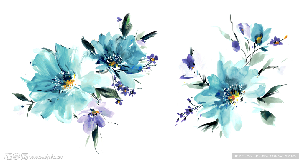 水彩花
