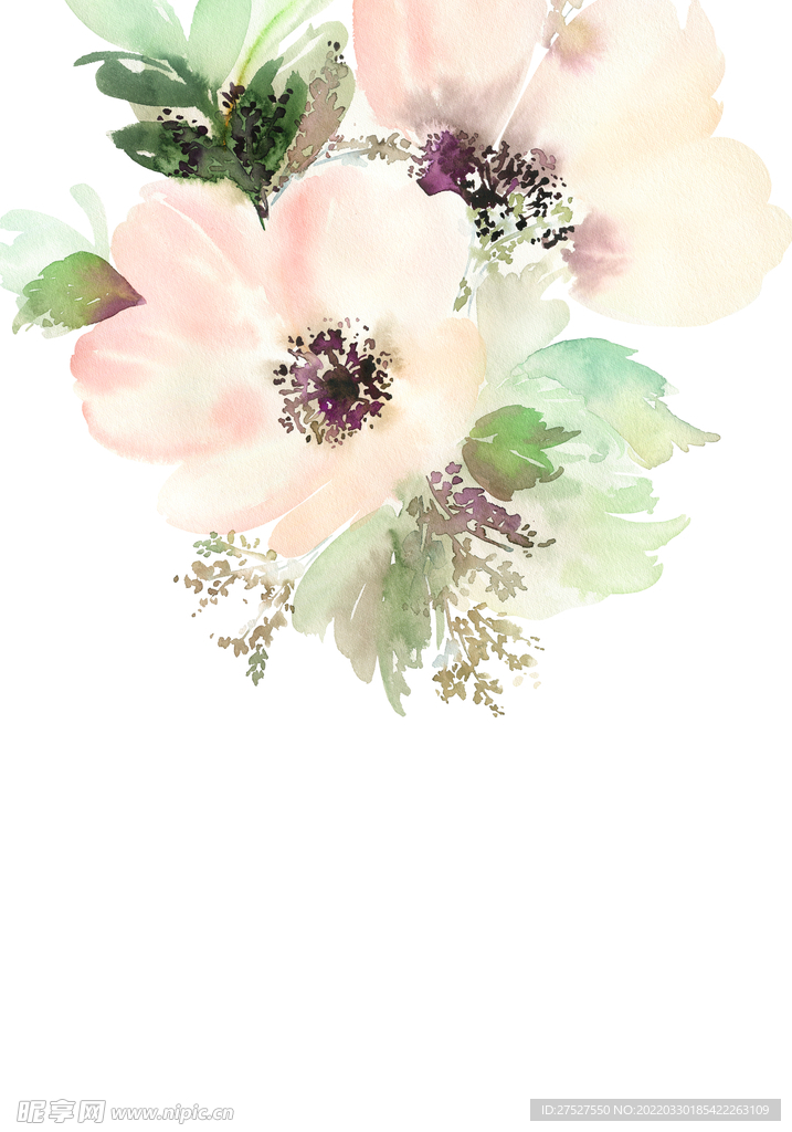 水彩花