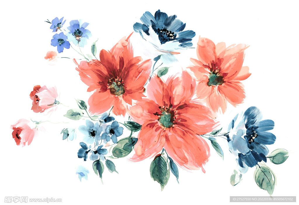 水彩花