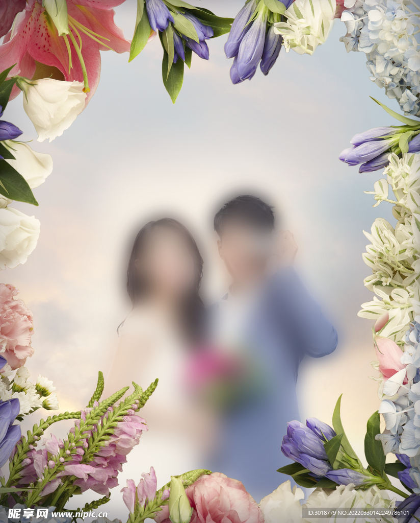 唯美婚纱照艺术照鲜花照片 