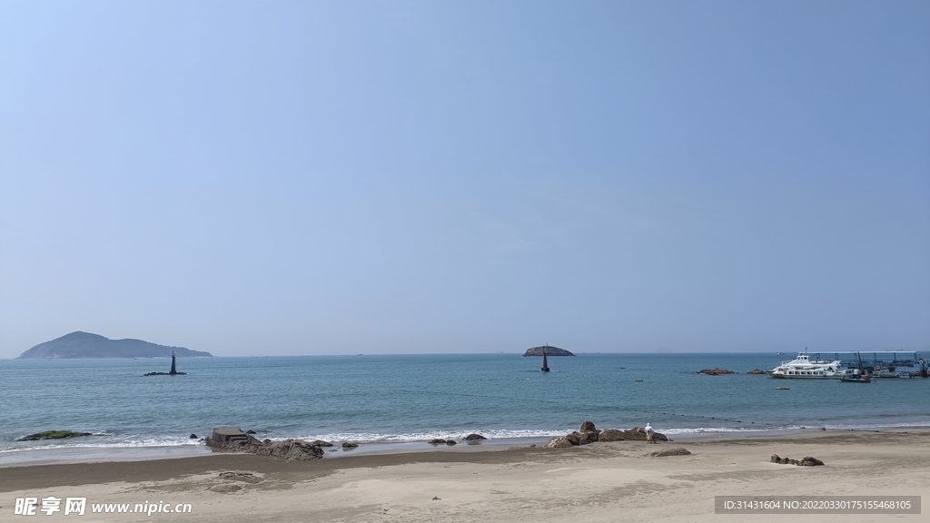 海景 海边 沙滩  蓝天 