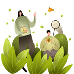 春游踏青插画