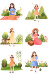 春游踏青插画