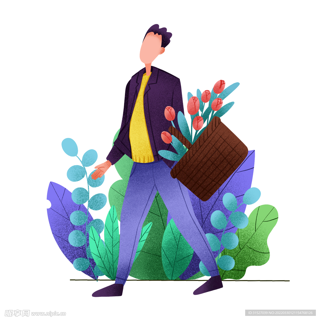 春游踏青插画