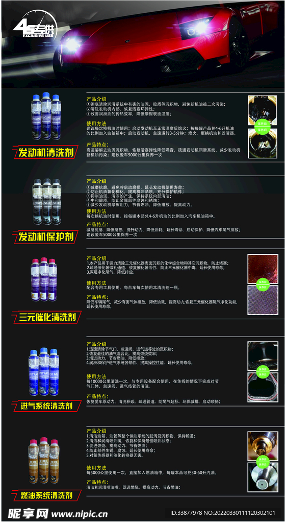 4S专供汽车养护常规产品