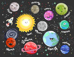 星球卡通插画