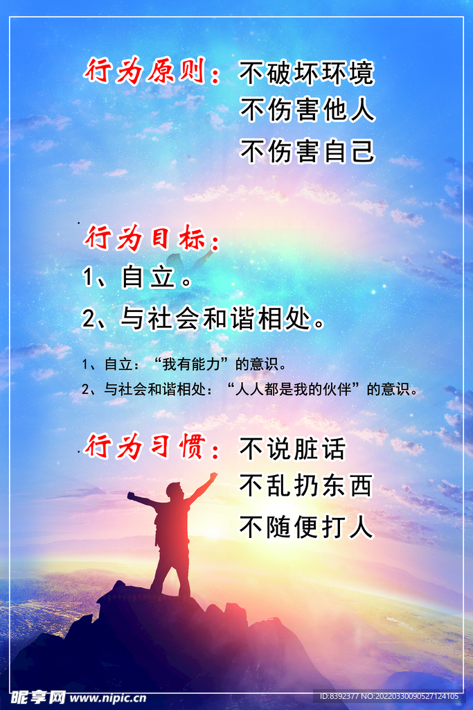 行为目标海报