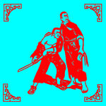 准备打斗剪纸
