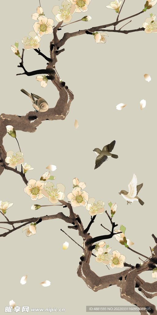 手绘花鸟