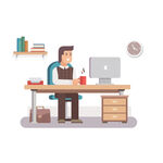 男性上班办公互联网插图