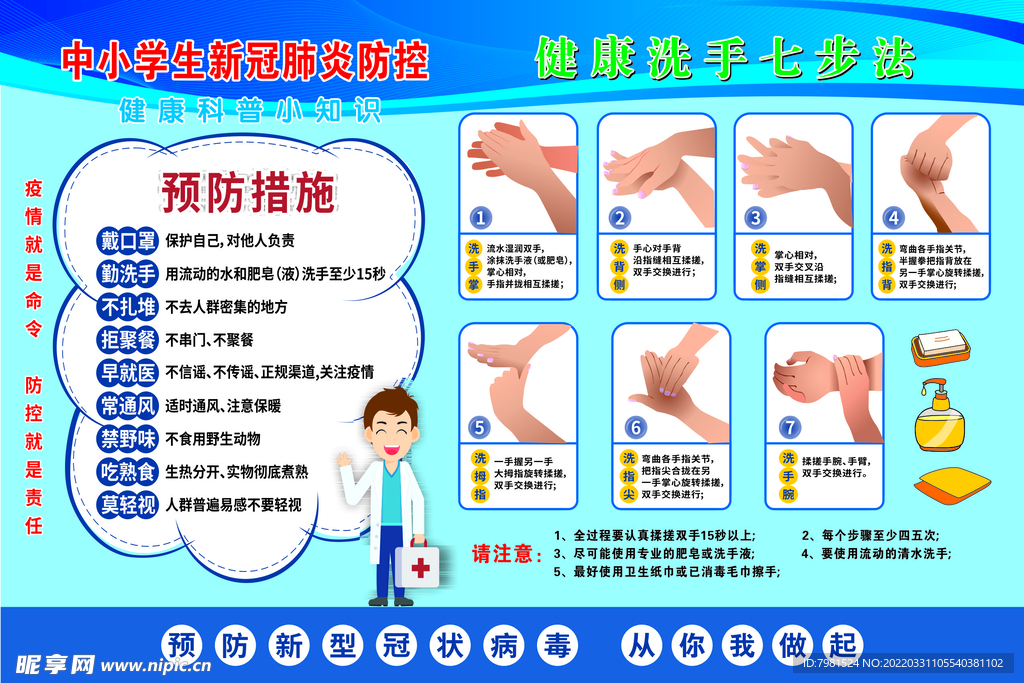 健康七步洗手法