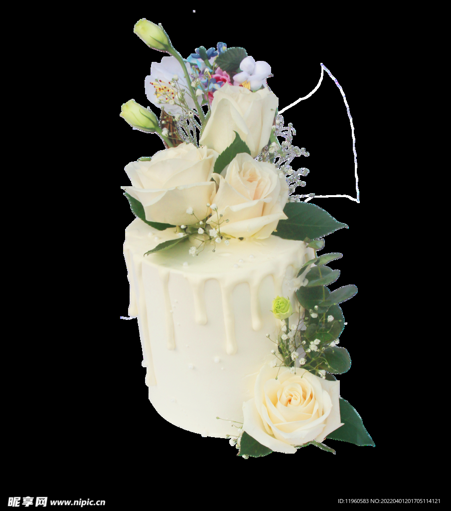 玫瑰蜜语鲜花生日蛋糕模型