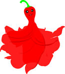 红色裙子翩翩起舞的红辣椒