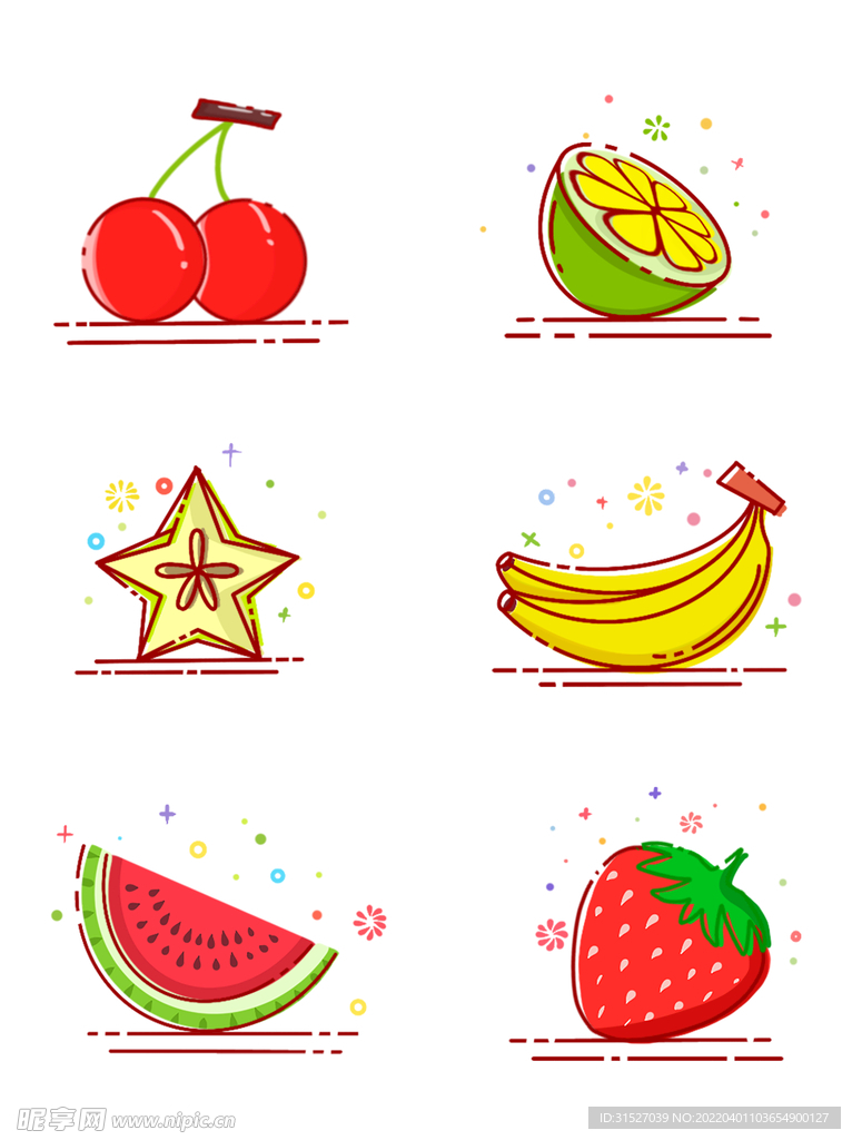 卡通水果插画