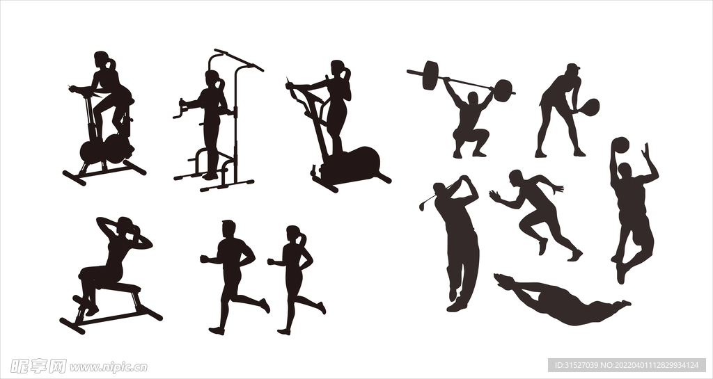 运动健身剪影