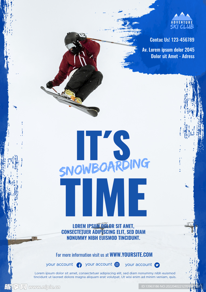 滑雪比赛 运动海报 滑雪运动 