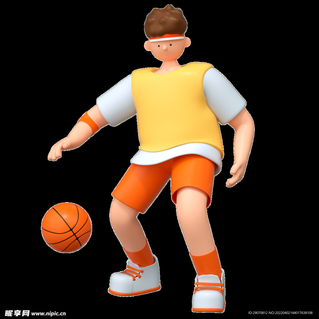 C4D立体3D运动人物篮球体育