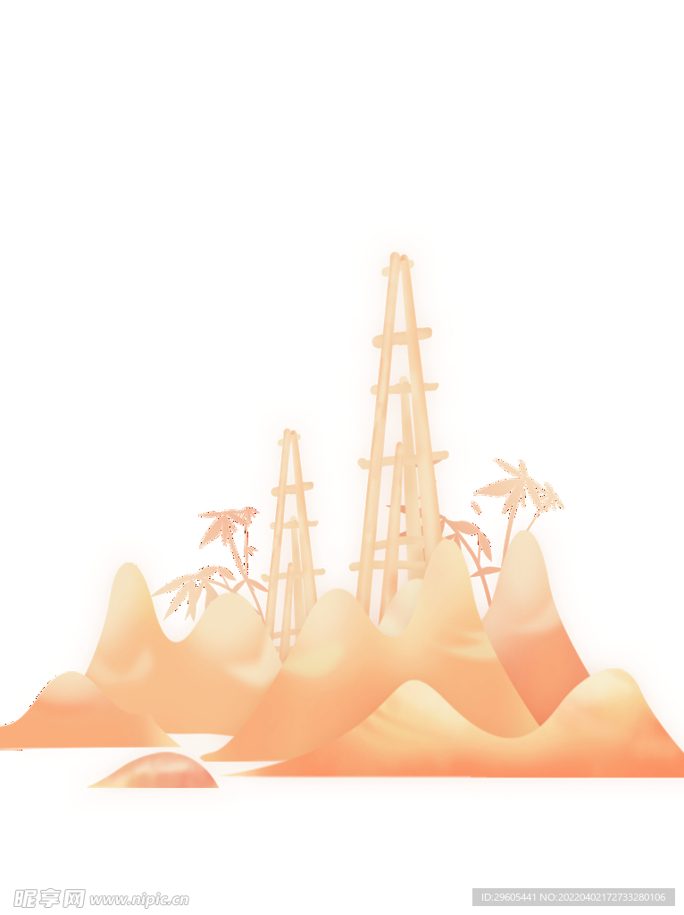 自贡天车地标建筑海报展板点缀