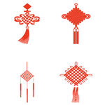 红色中国结图形标识设计