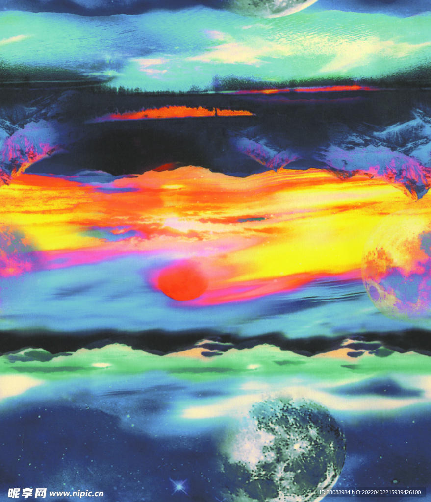 夕阳 扎染