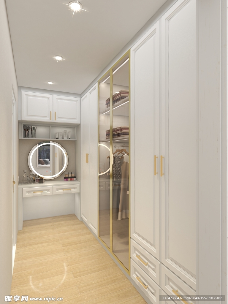 衣帽间衣柜 梳妆台