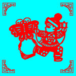 玩风筝剪纸