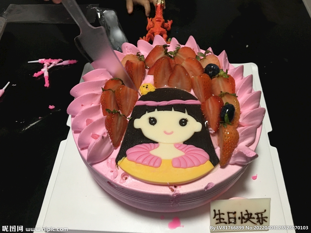 生日蛋糕卡通女孩