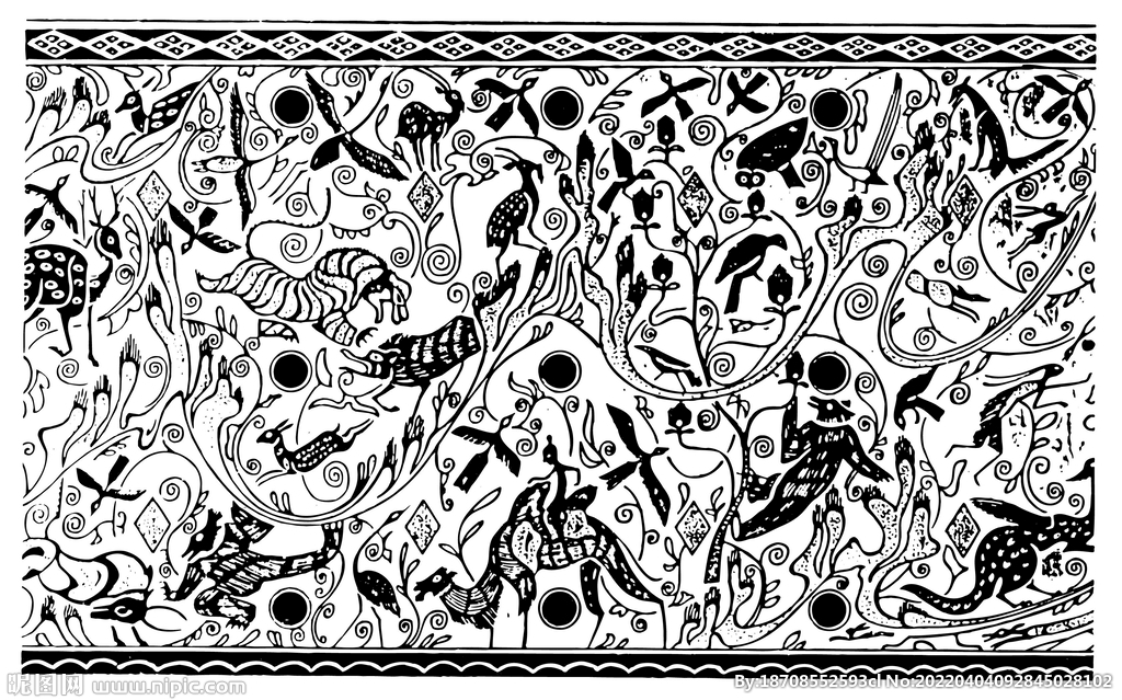 古代传统 龙凤纹样 工具花纹 