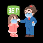 戴口罩            