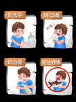 戴口罩            