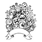 手绘动物图案标题