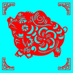 猪剪纸