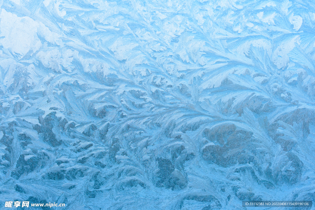 蓝色玻璃冰晶