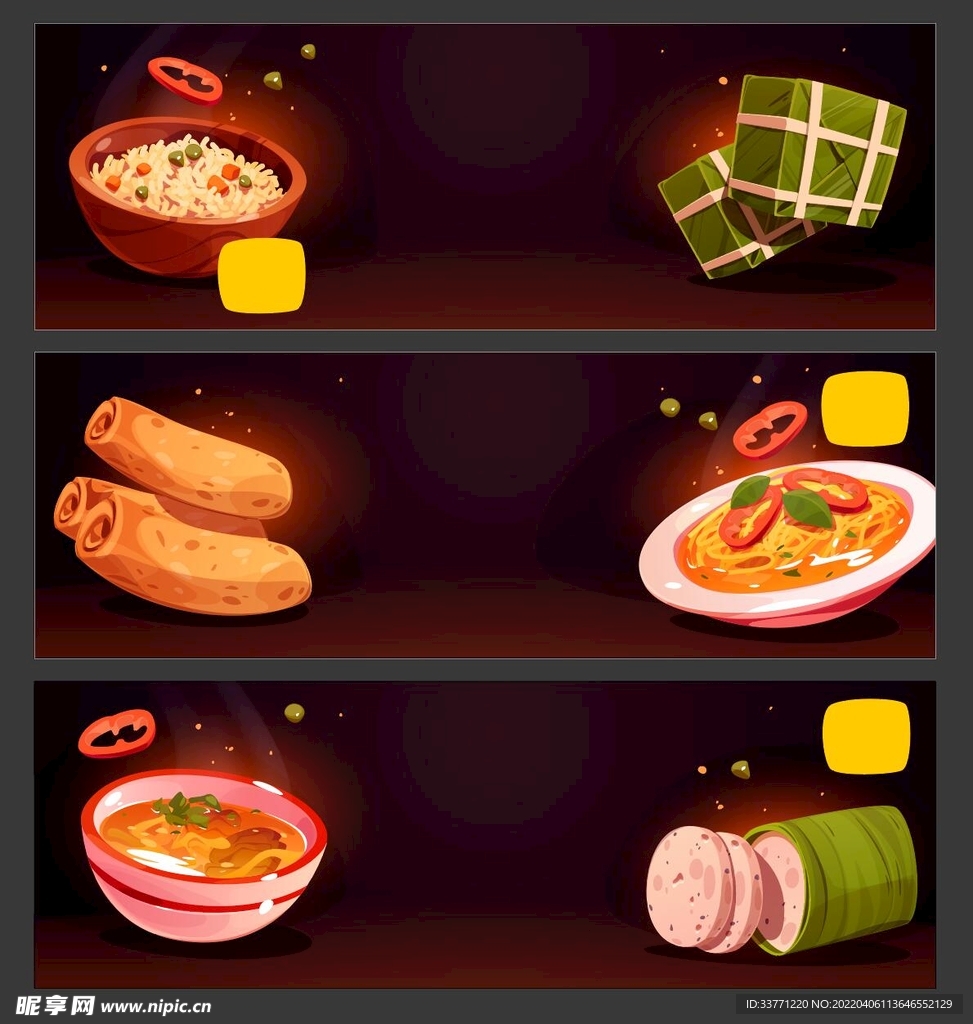 越南美食插画