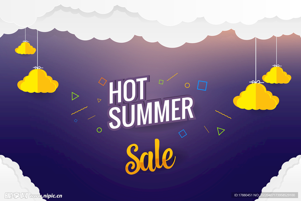 纸艺夏天促销海报