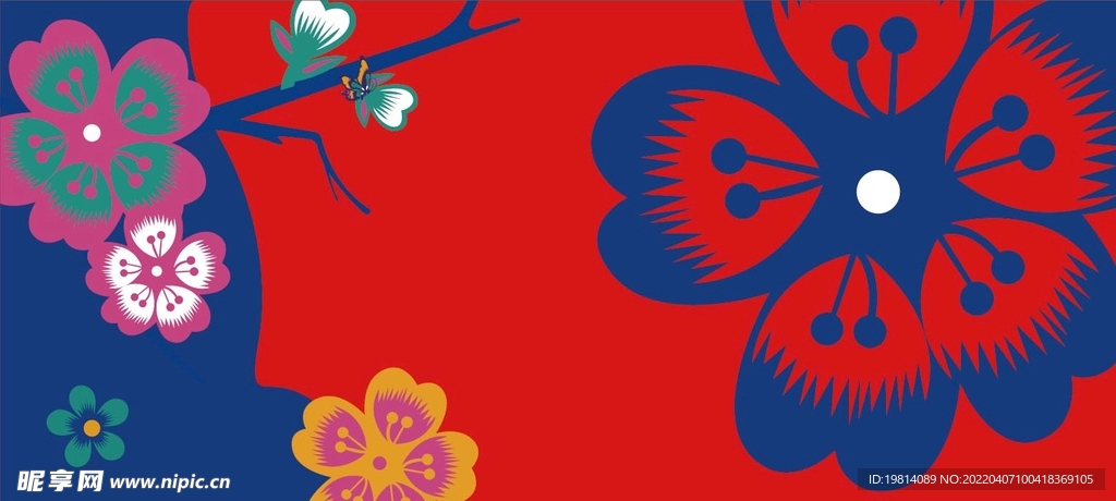 桃花纳福 橱窗画面