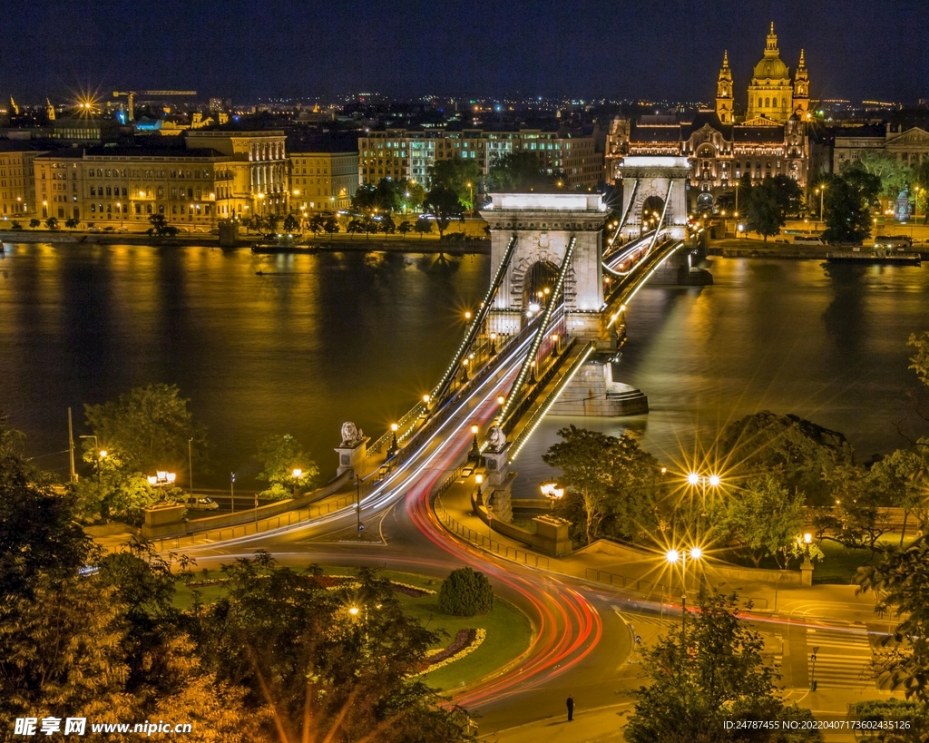 延迟摄影的夜景