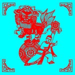 舞狮剪纸