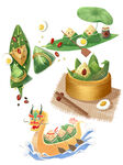 端午龙舟粽子咸鸭蛋组合